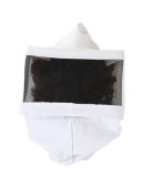Máscara em brim branco com chapéu em Kroyal branco - Osjuan